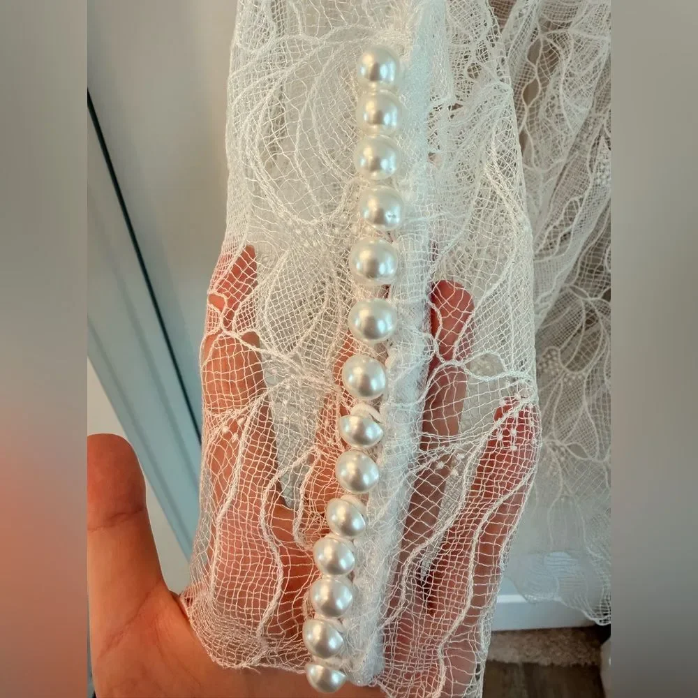 NWOT Maraya Arabella Lace Mini Dress in WhiteBronx and Banco - Picture 12 of 16